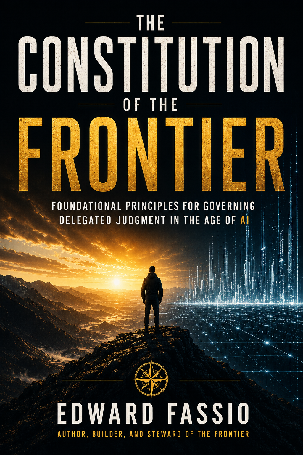 The Constitution of the Frontier — Foundational Principles for Governing Delegated Judgment in the Age of AI — Edward Fassio book cover